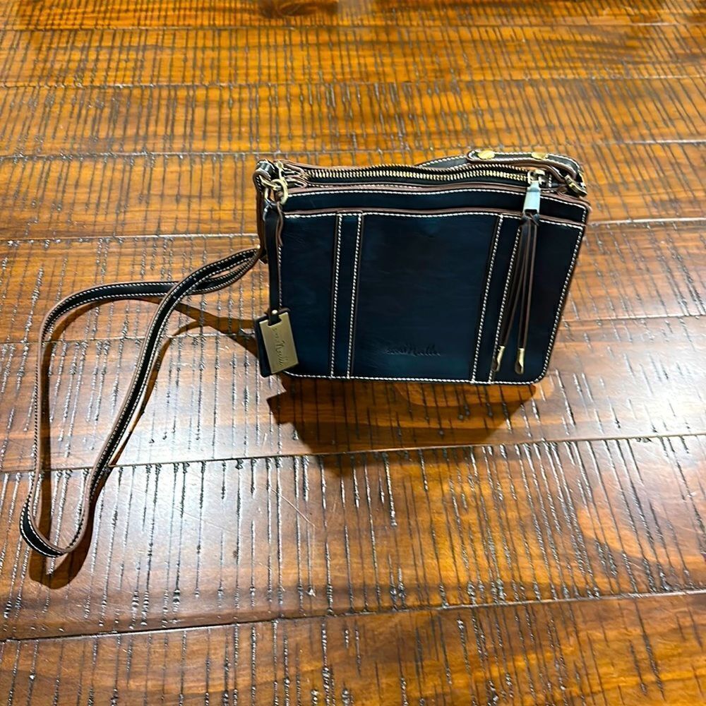Simply Noelle black square crossbody organizer purse bag
